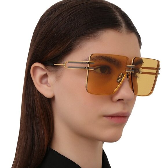 Balmain Women Sunglasses Gold Black Amber Square GENDARME BPS-109A-66 BRAND NEW main image 10